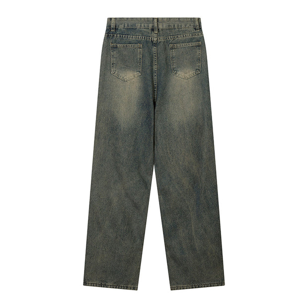 Ripped Hollow-out Denim Trousers For Men