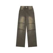 Distressed Washed Denim Loose Trousers For Men