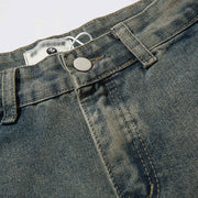 Ripped Hollow-out Denim Trousers For Men