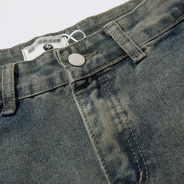 Ripped Hollow-out Denim Trousers For Men