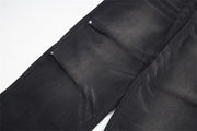 Distressed Washed Denim Loose Trousers For Men