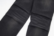 Distressed Washed Denim Loose Trousers For Men